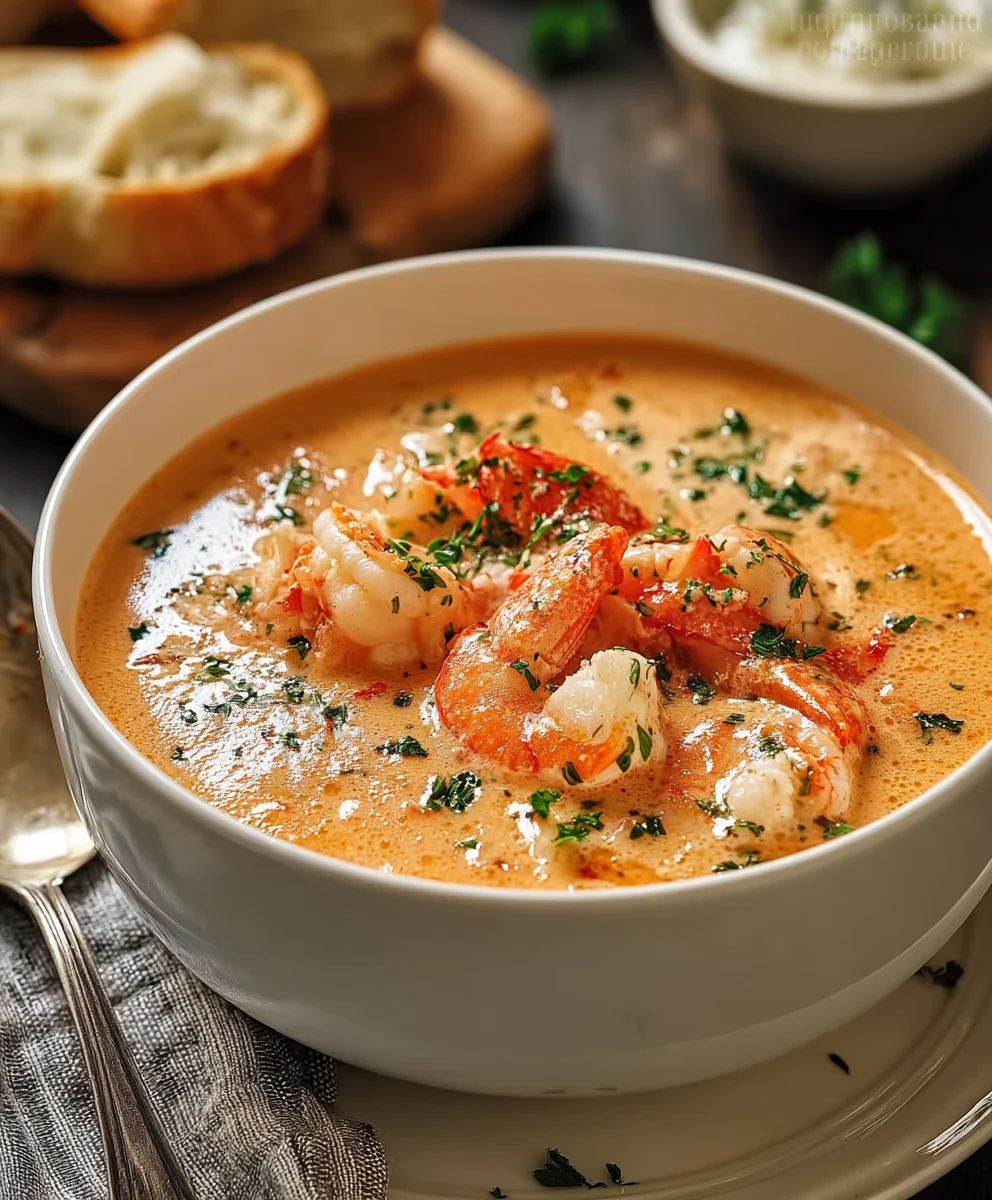Rich Seafood Bisque-Velvety Creamy & Delicious