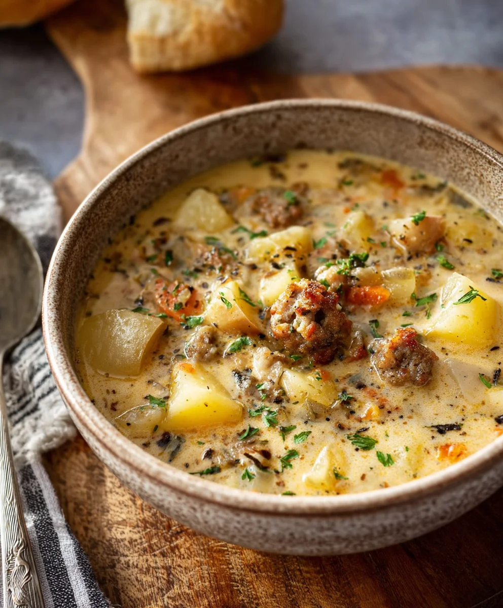 Hearty Beef Sausage Potato Chowder - Comfort Food Recipe