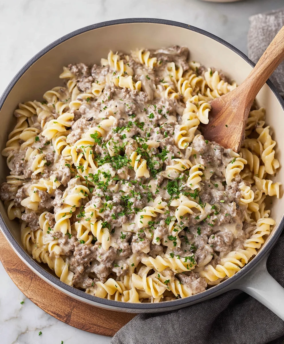 Quick Ground Beef Stroganoff- Easy Weeknight Dinner