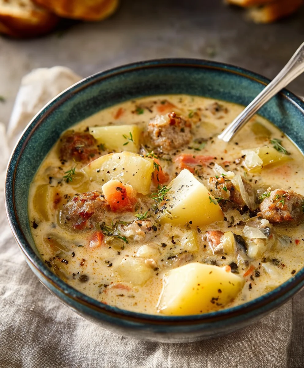 Hearty Beef Sausage Potato Chowder - Comfort Food Recipe