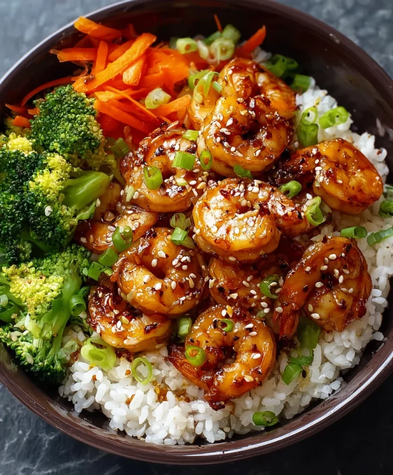 Honey Garlic Shrimp Bowls- Quick & Flavorful Meal