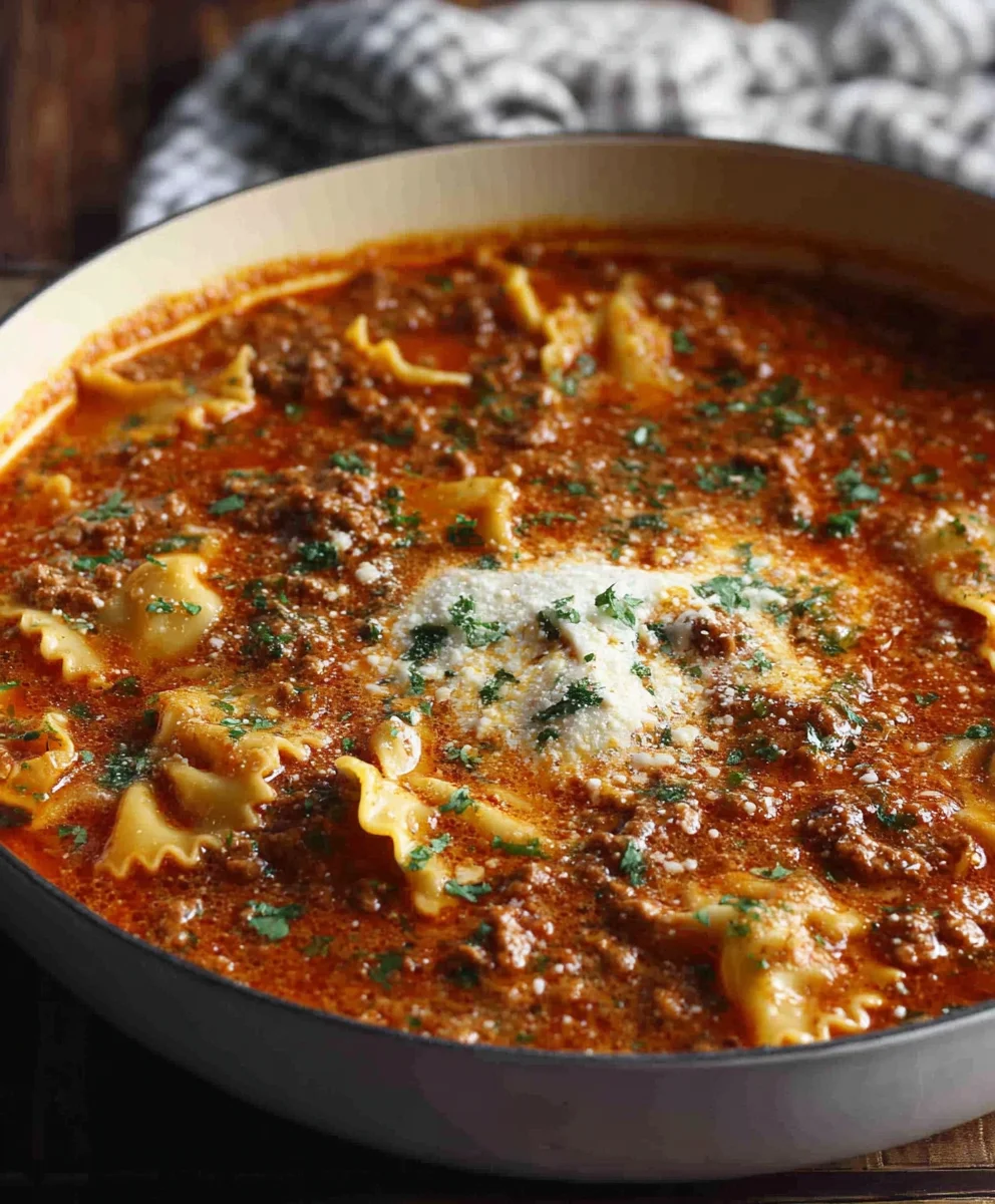 One Pot Lasagna Soup - Delicious & Easy Recipe