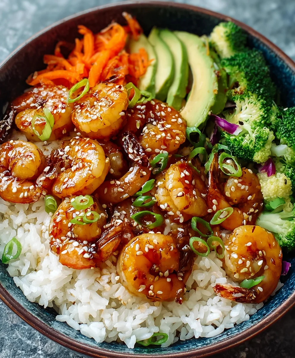 Honey Garlic Shrimp Bowls- Quick & Flavorful Meal