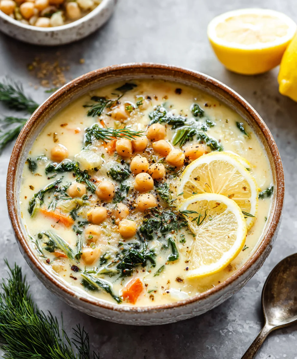 Lemony Greek Chickpea Soup- Easy & Delicious Recipe