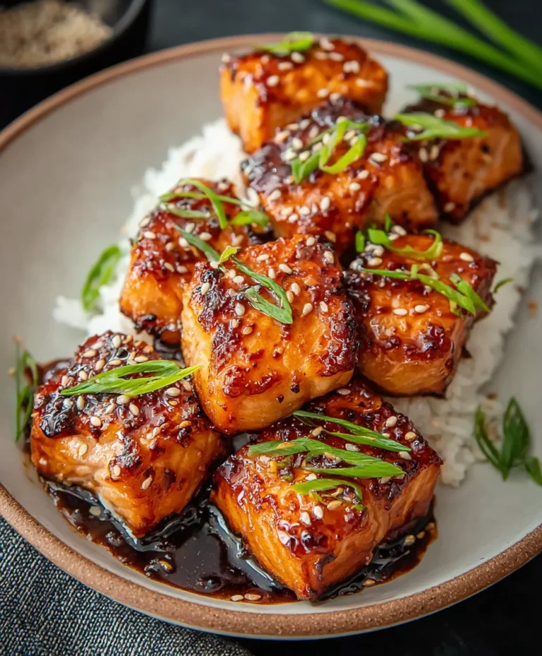 Honey Garlic Salmon Bites-Quick Easy Recipe