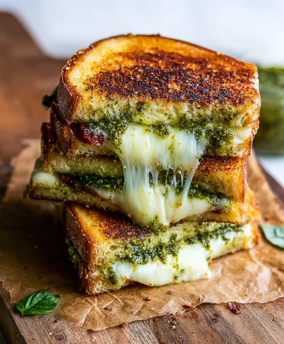 Sourdough Pesto Grilled Cheese-Flavorful & Easy Recipe