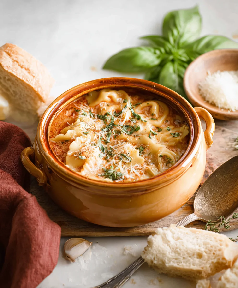 Easy Creamy Beef Lasagna Soup-Quick & Delicious