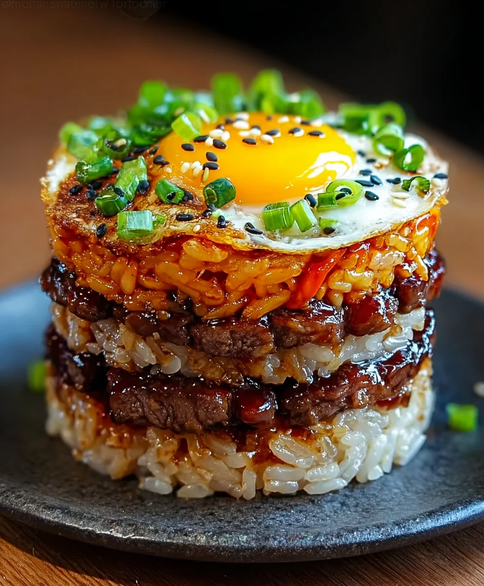 Flavorful Korean Beef BBQ Rice Stack Recipe