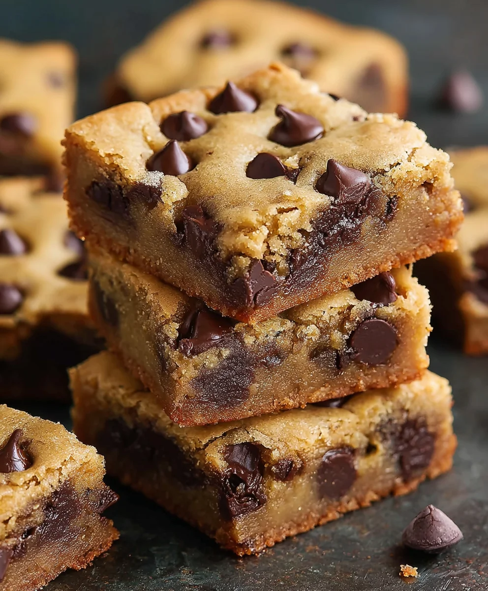 Easy Chocolate Chip Cookie Bars-Chewy & Delicious