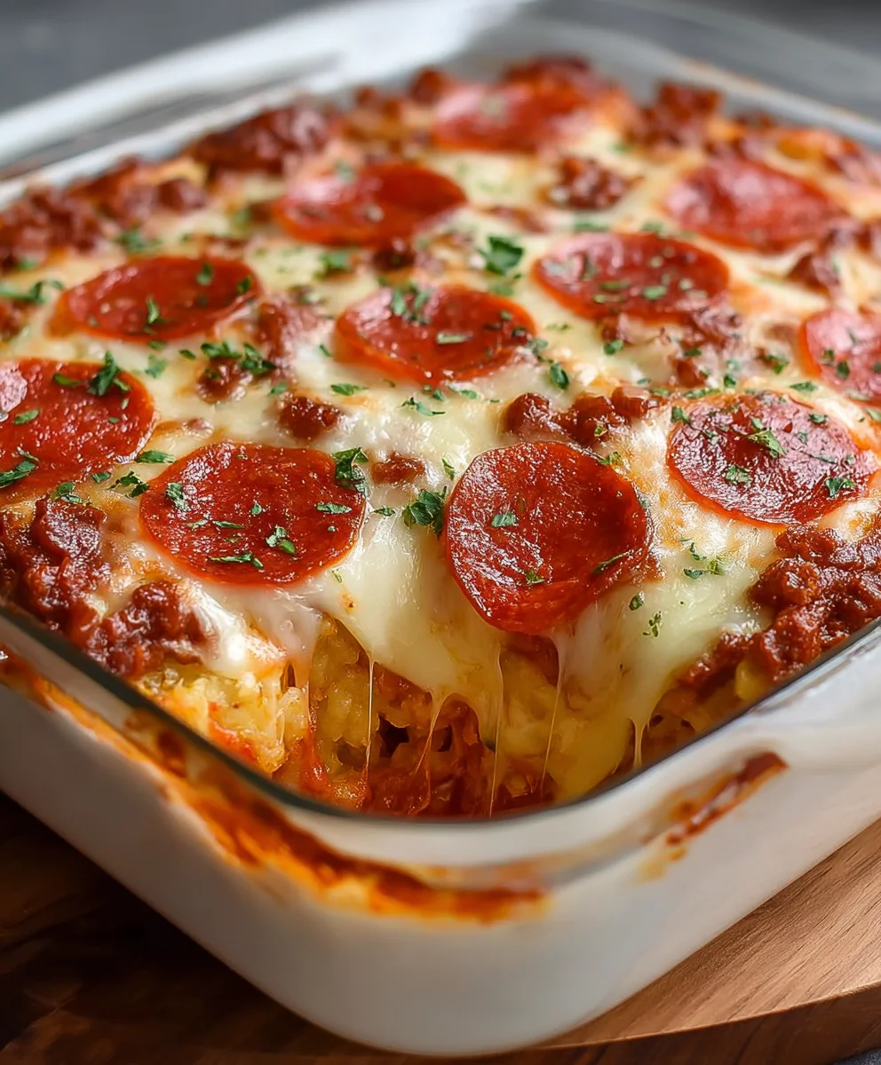 Bubble Up Pizza Casserole- Easy Beef & Cheese Bake