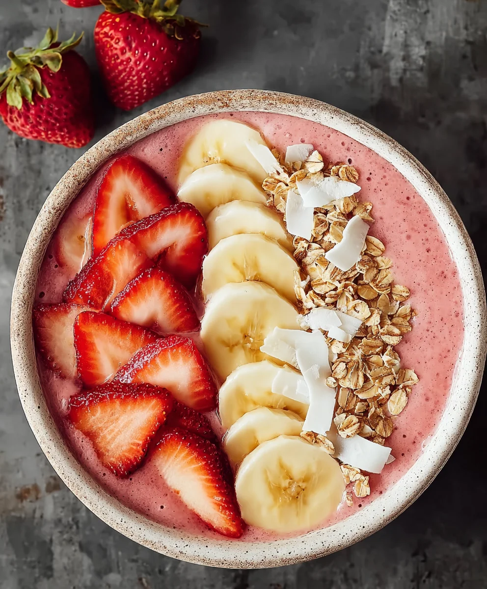 Strawberry Banana Smoothie Bowl - Healthy & Delicious
