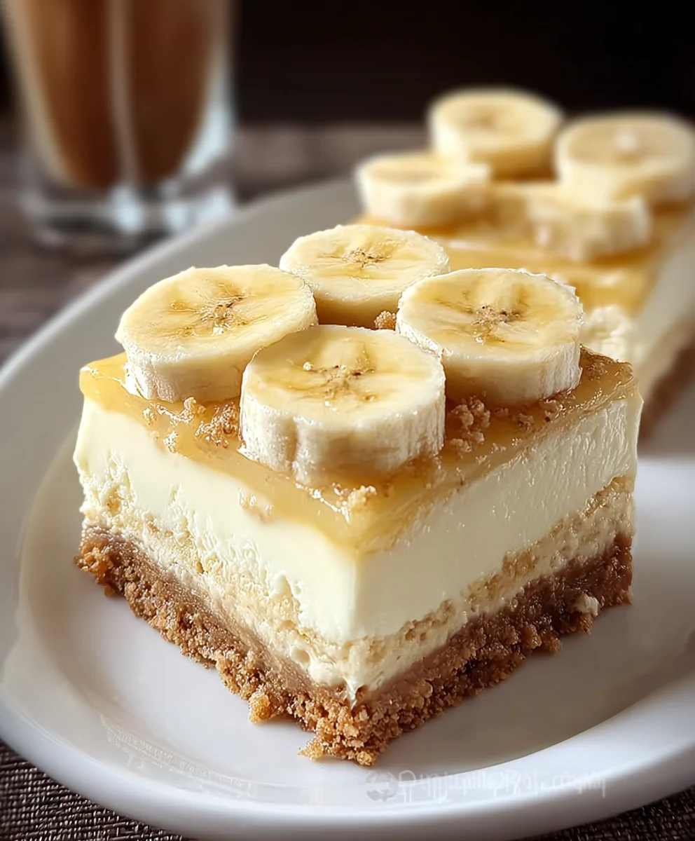 Banana Pudding Cheesecake Bars-Decadent Dessert