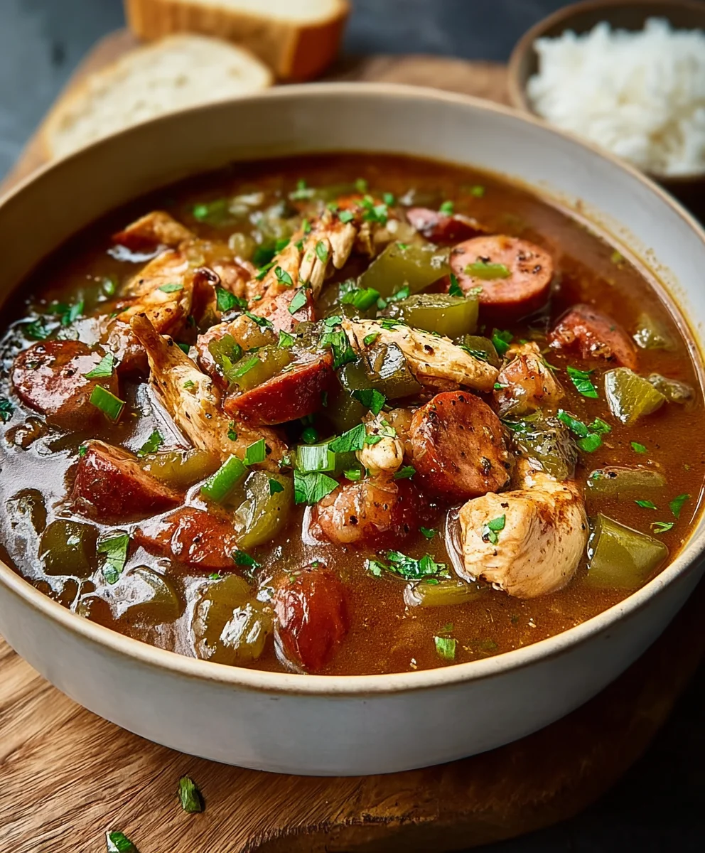 Classic Chicken and Sausage Gumbo-Hearty Cajun Classic