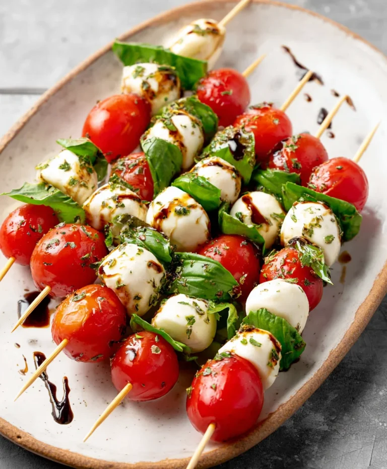 Easy Caprese Skewers Recipe-Fresh & Delicious