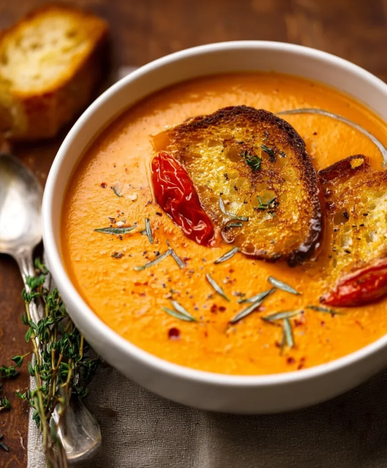 Creamy Roasted Garlic Tomato Soup Recipe