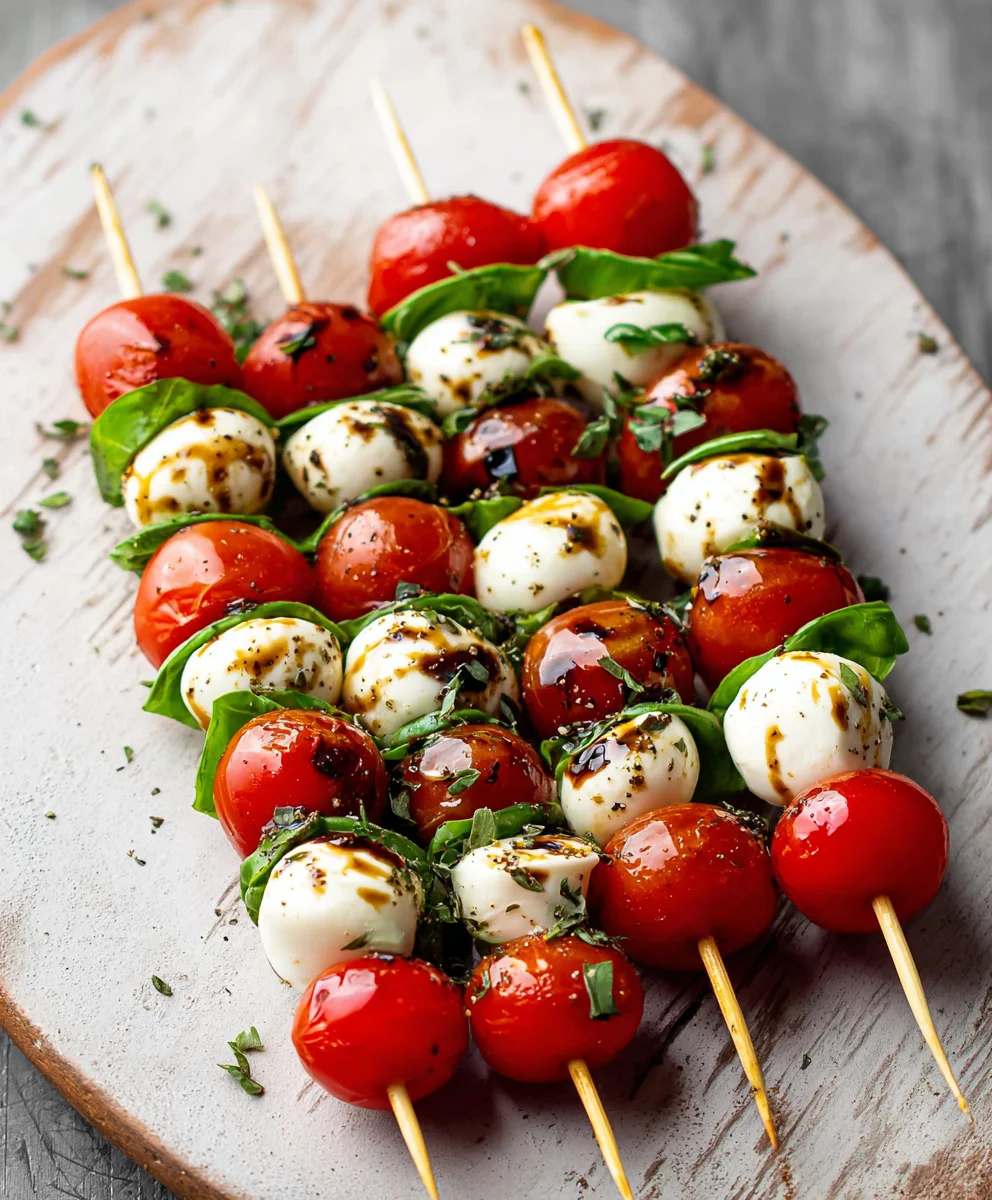 Easy Caprese Skewers Recipe-Fresh & Delicious