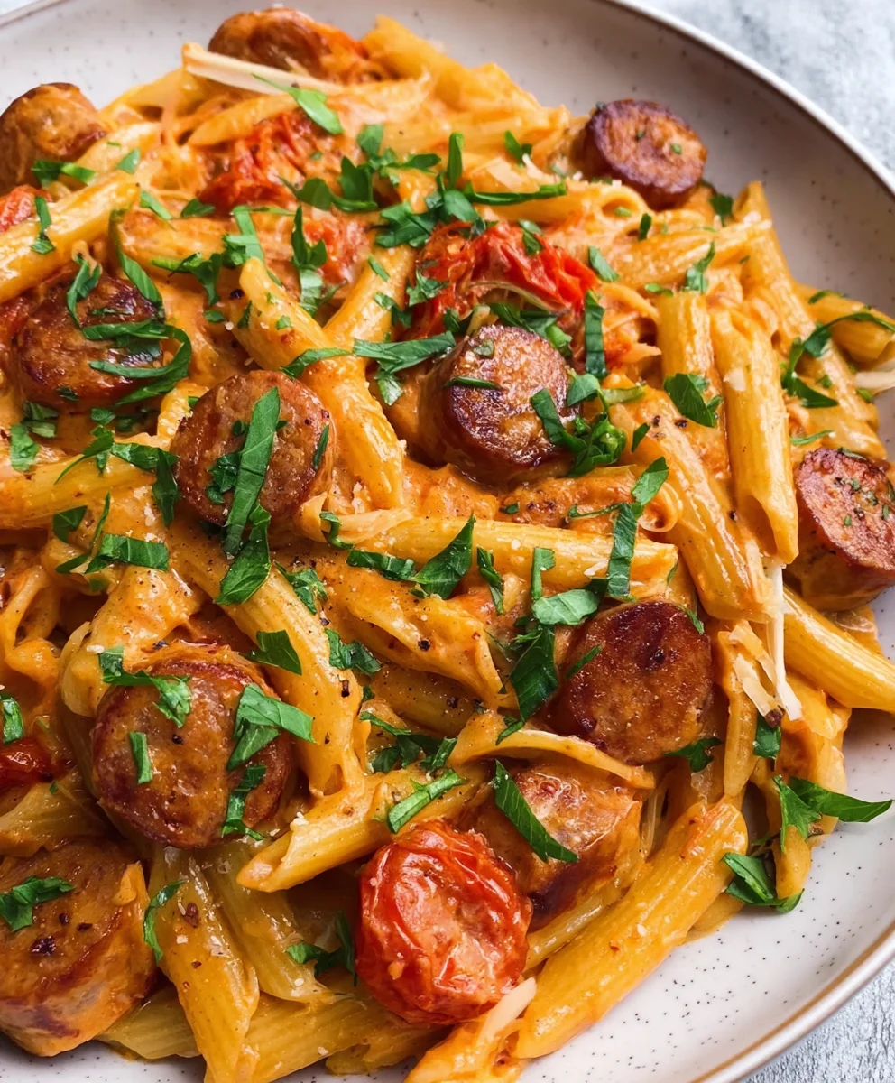 Creamy Cajun Sausage Pasta One Pot Quick Meal