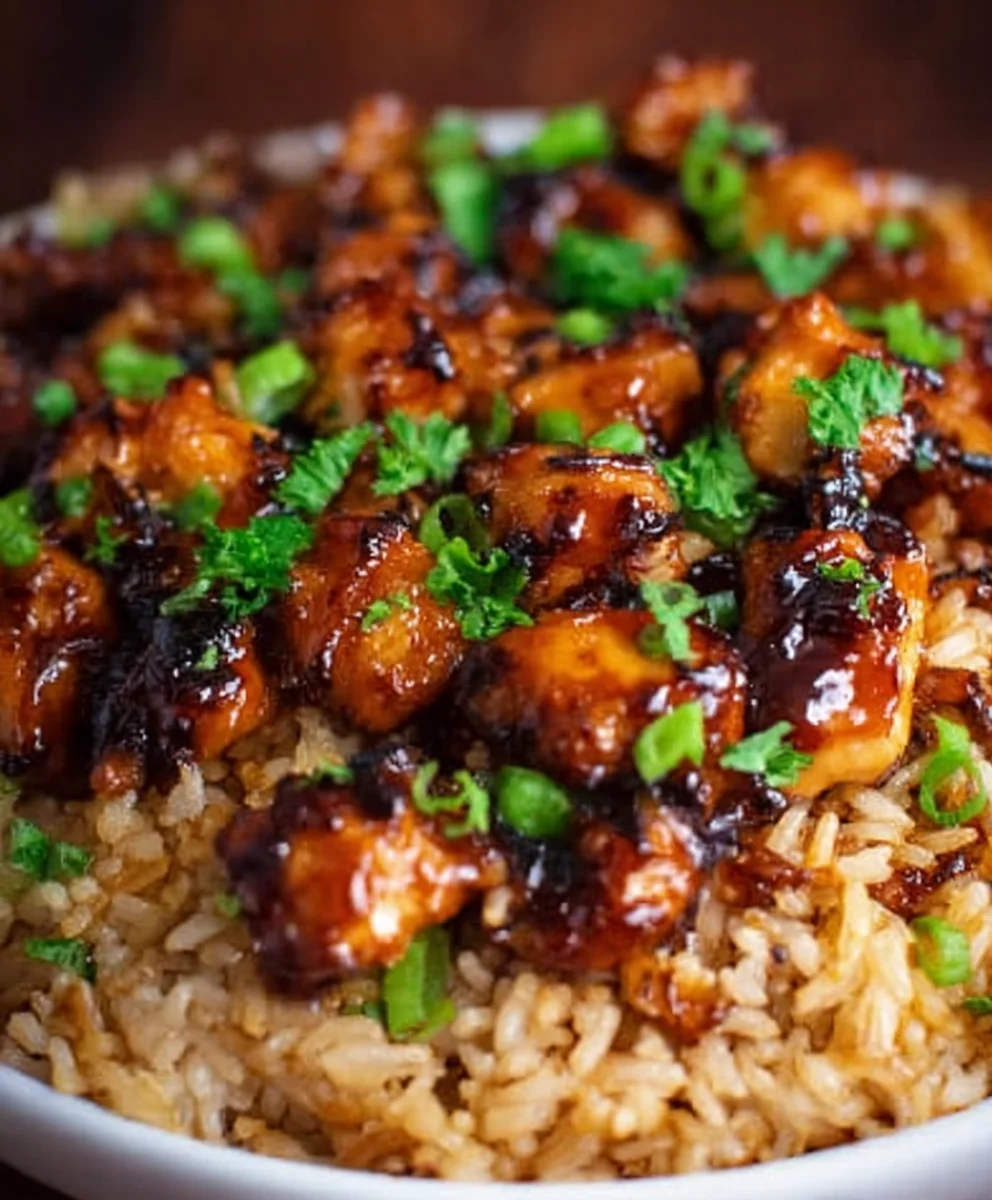 Easy Honey BBQ Chicken Rice Recipe