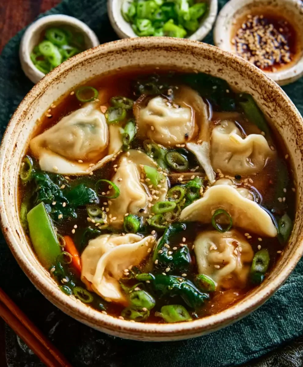 Hearty Beef Potsticker Soup- Easy Flavorful Recipe