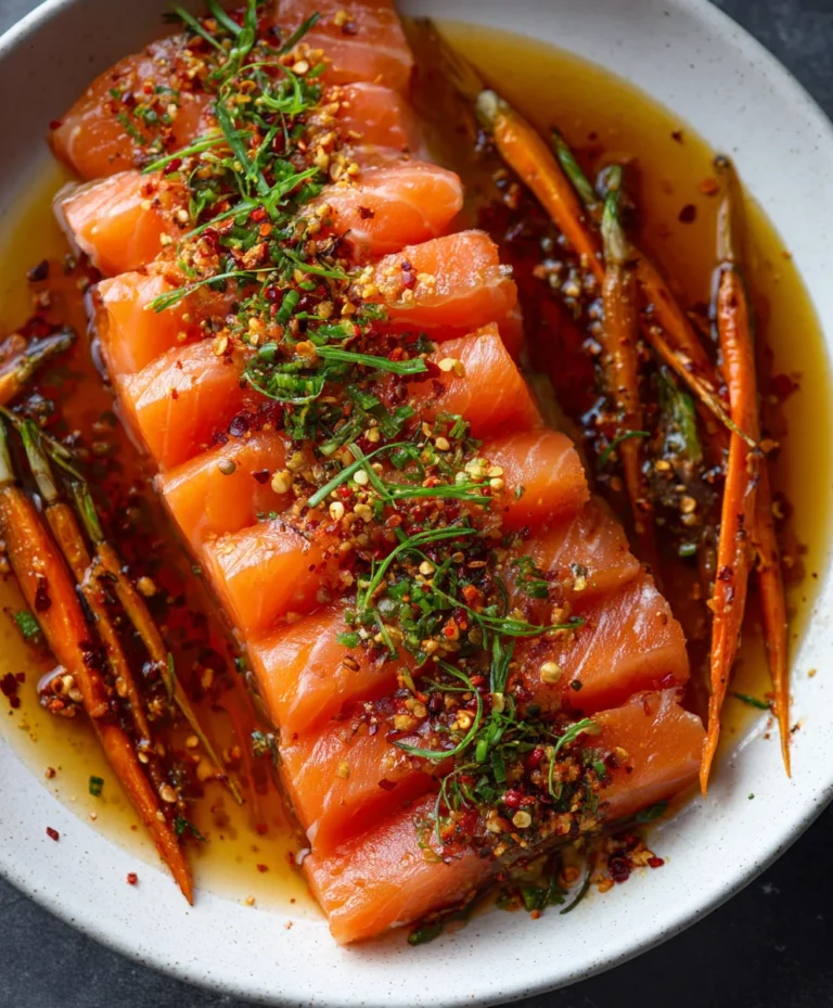 Spicy Salmon Crudo with Carrots – Fresh & Flavorful