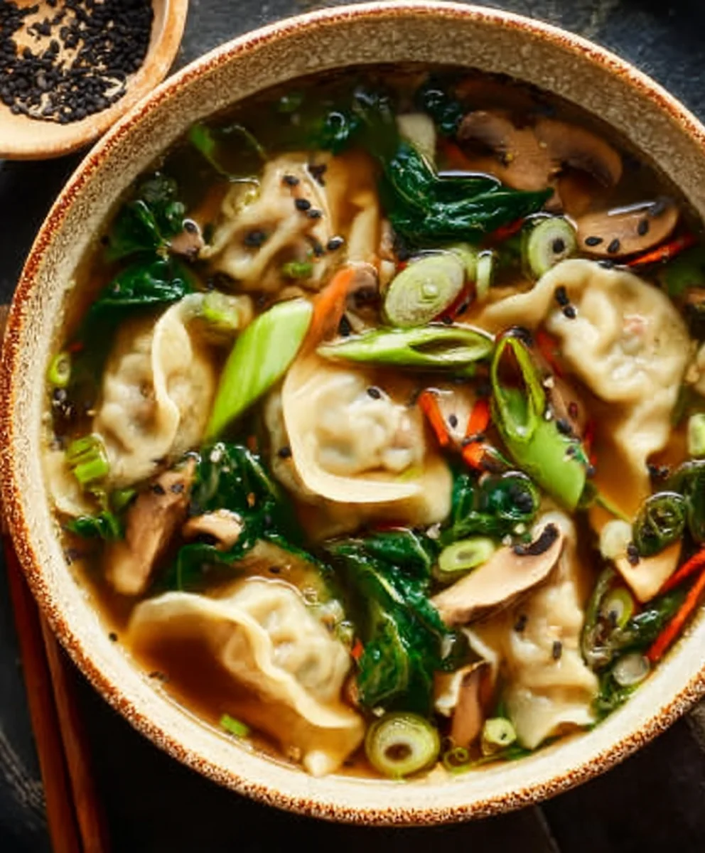 Easy Beef Potsticker Soup- Quick Weeknight Meal