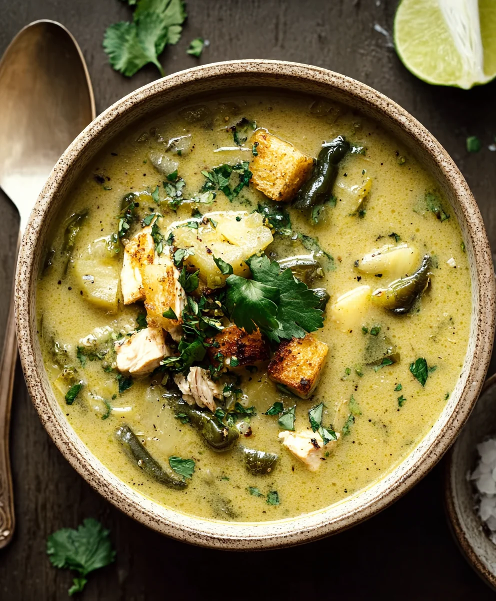 Comforting Roasted Poblano Soup-Easy Recipe