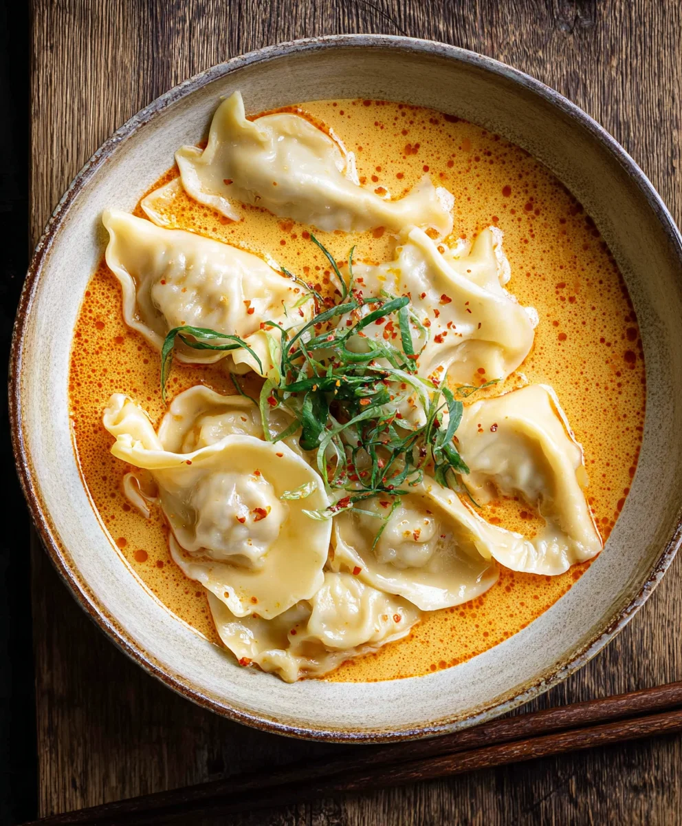 Thai Coconut Curry Beef Dumpling Soup Delight