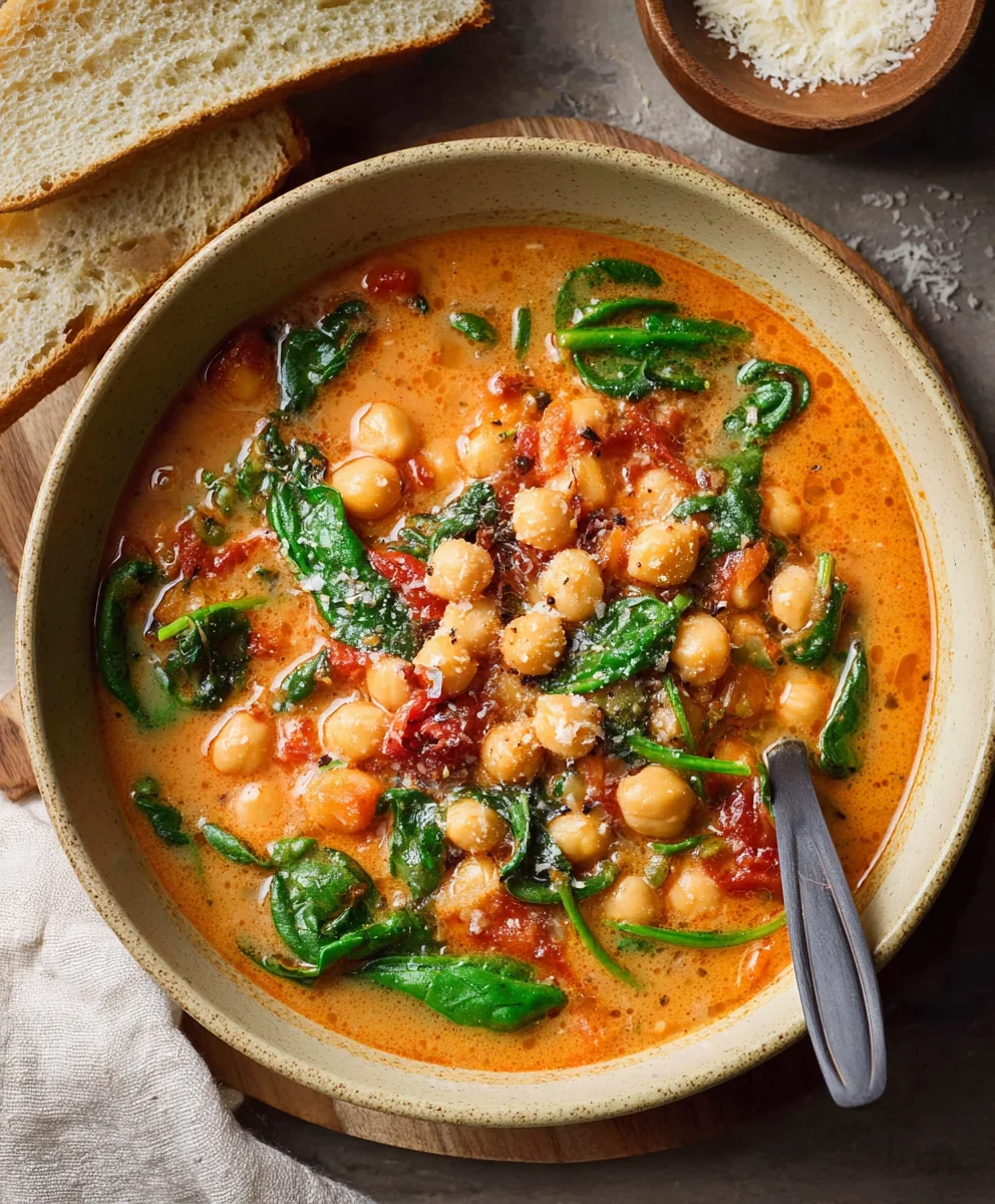 Hearty Tuscan Garbanzo Bean Soup-Hearty & Flavorful