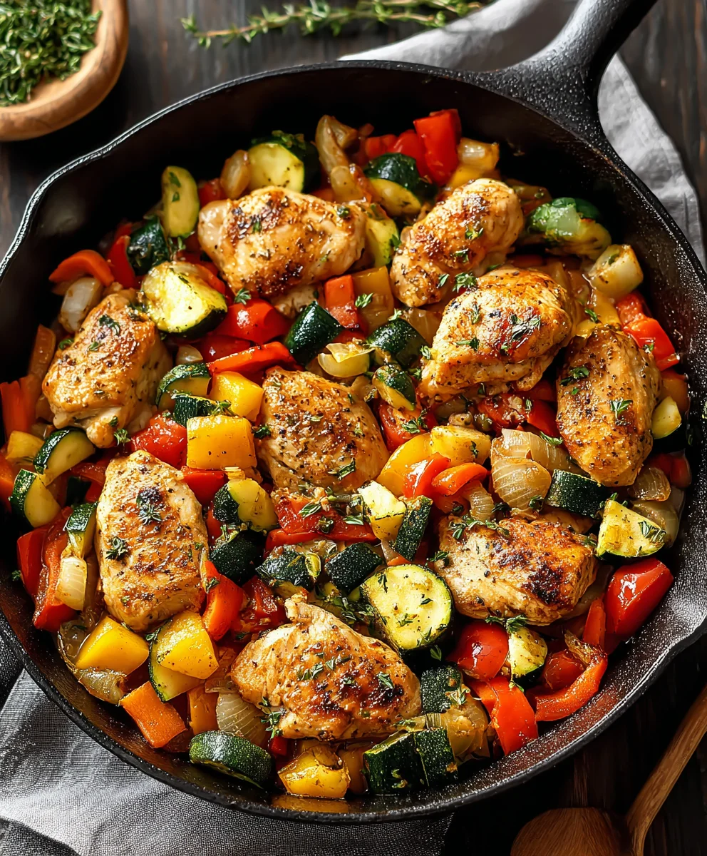 Healthy Chicken Vegetable Skillet Recipe