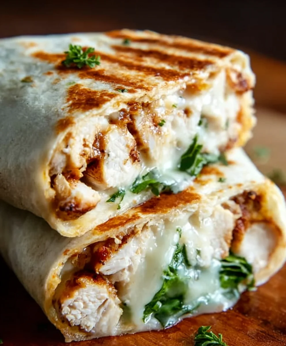 Cheesy Garlic Chicken Wraps - Easy Weeknight Meal