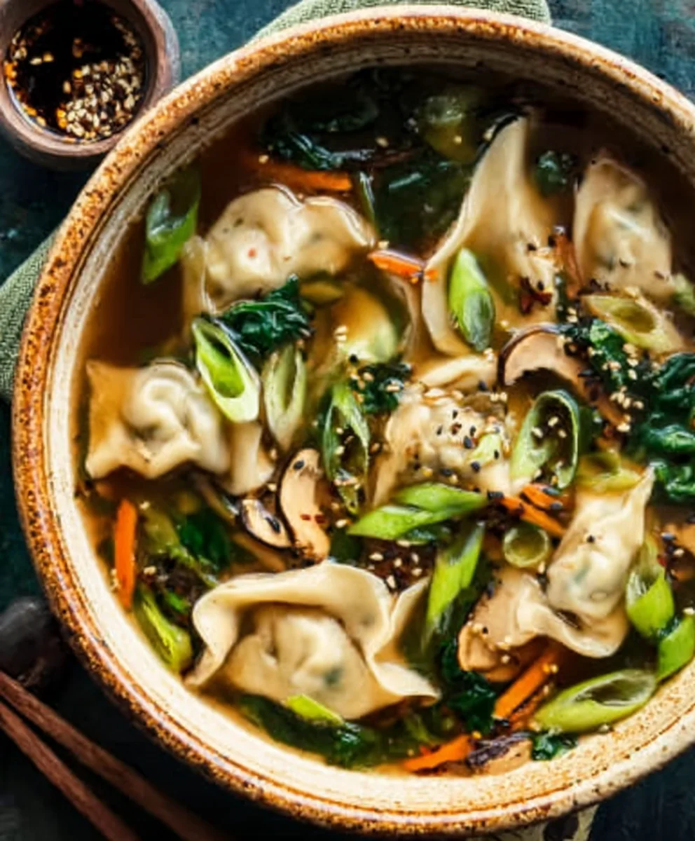 Easy Beef Potsticker Soup- Quick Weeknight Meal
