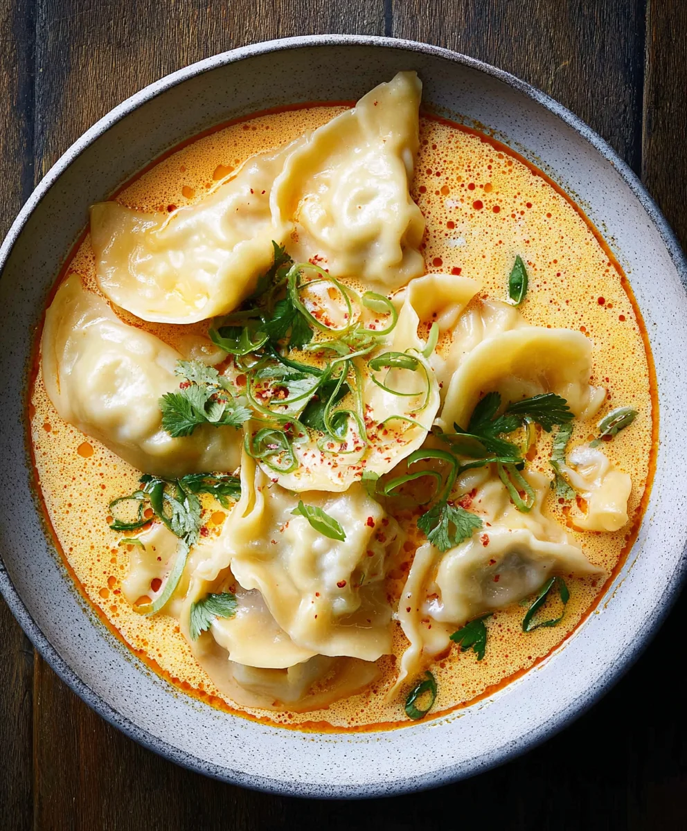 Thai Coconut Curry Beef Dumpling Soup Delight