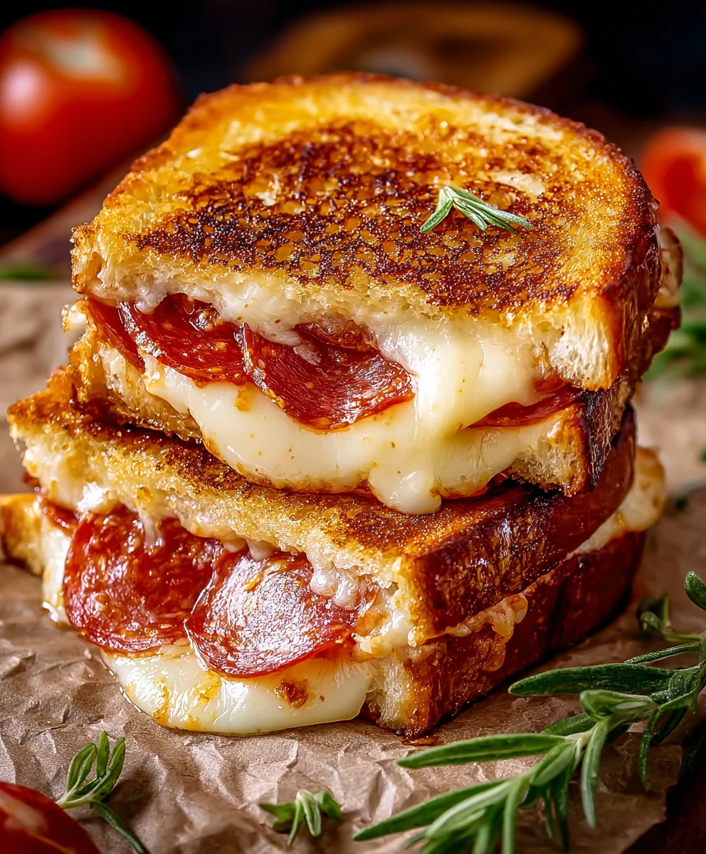 Beef Beef Pepperoni Pizza Grilled Cheese-Ultimate Flavor