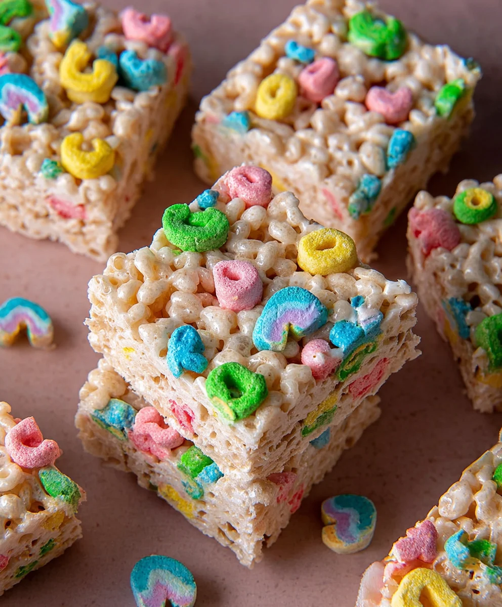 Lucky Charms Rice Krispie Treats-Easy Fun Dessert