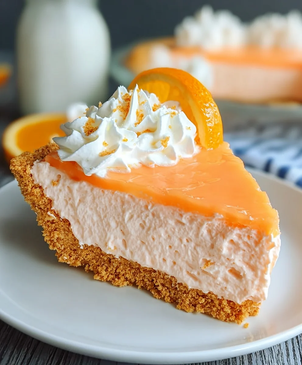 Jello Creamsicle Pie-Easy No-Bake Dessert Recipe
