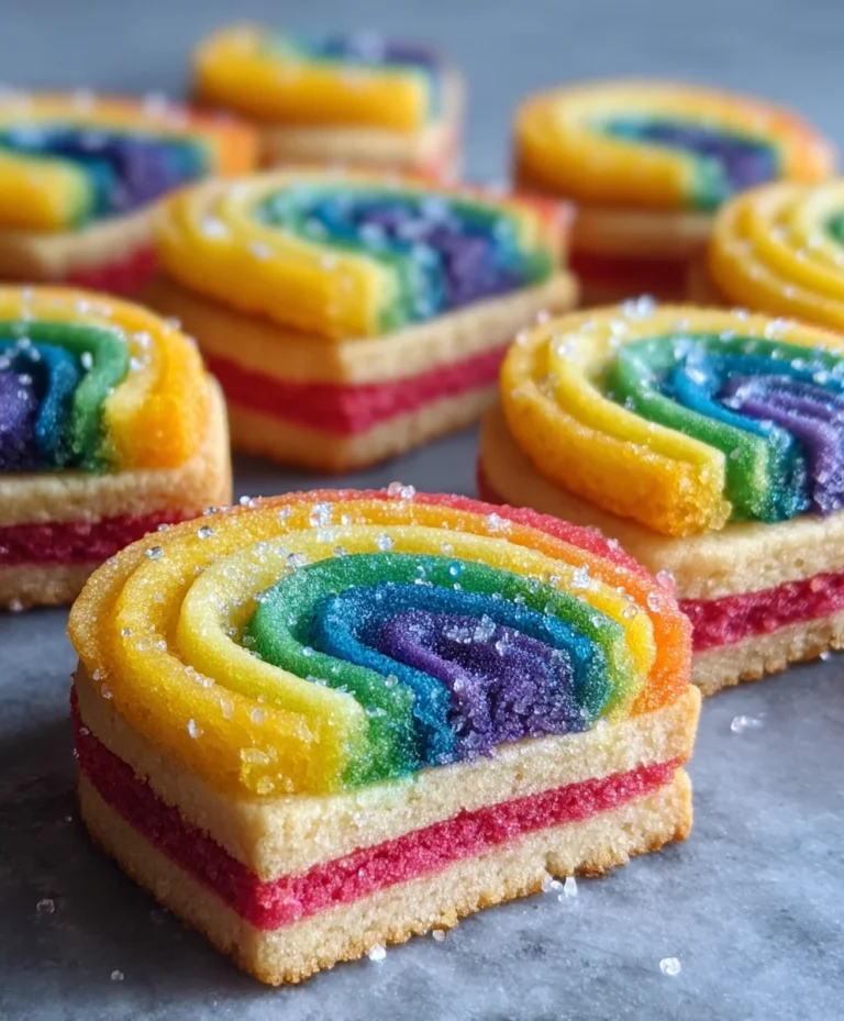 Piped Rainbow Shortbread Cookies- Easy & Delicious Recipe