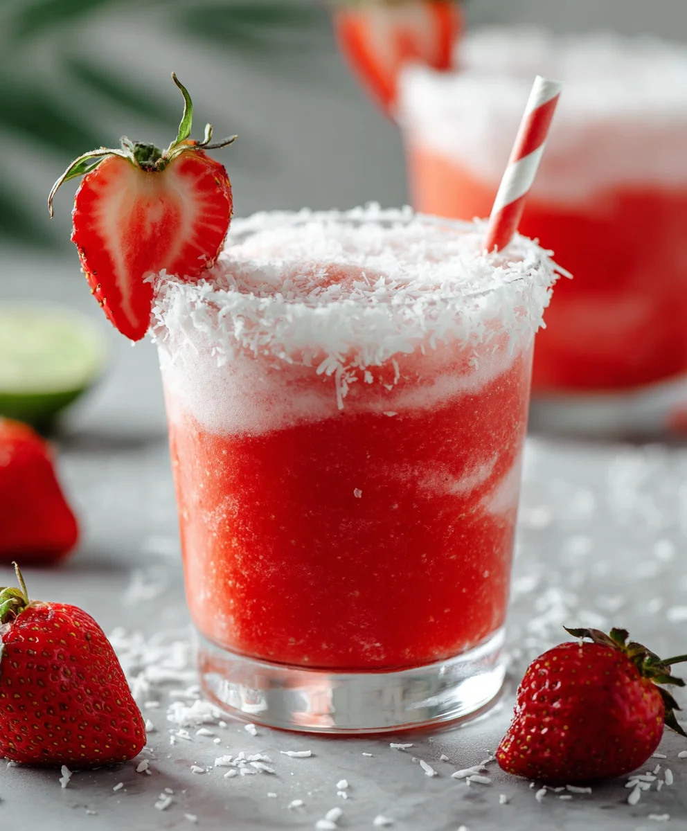 Strawberry Coconut Daiquiri- Refreshing Non-Non-Non-Alcoholic Alternativeic Drink