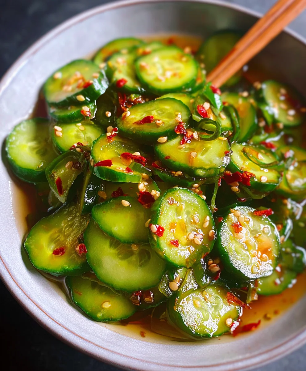 Easy Asian Cucumber Salad- Quick Refreshing Side Dish