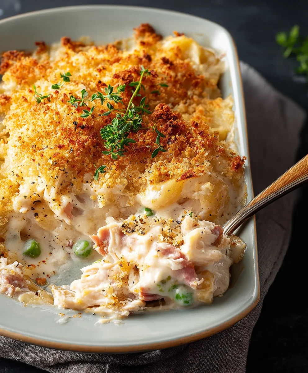 Easy Creamy Chicken Cordon Bleu Casserole Recipe