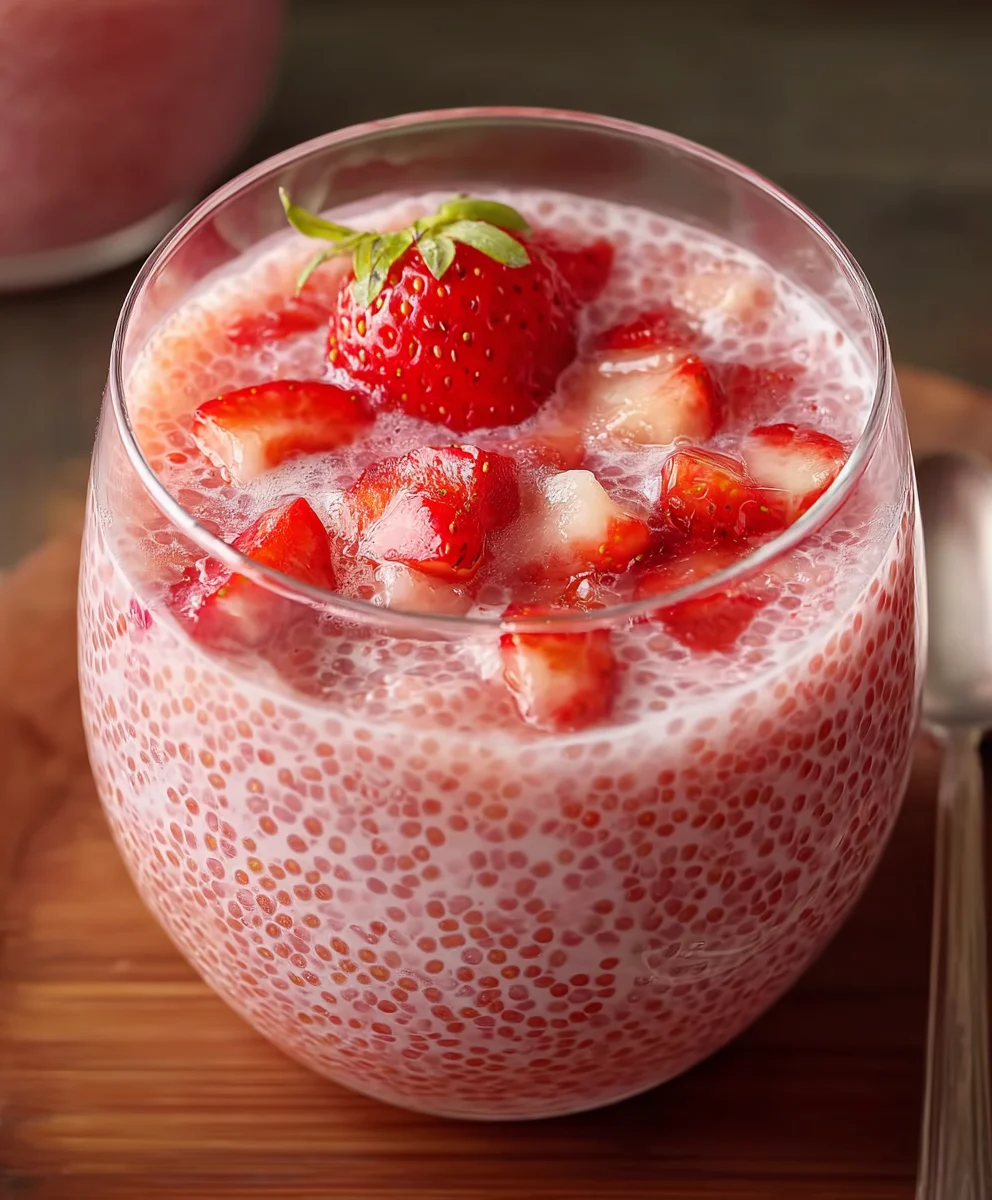 Easy Strawberry Sago Pudding Dessert Recipe
