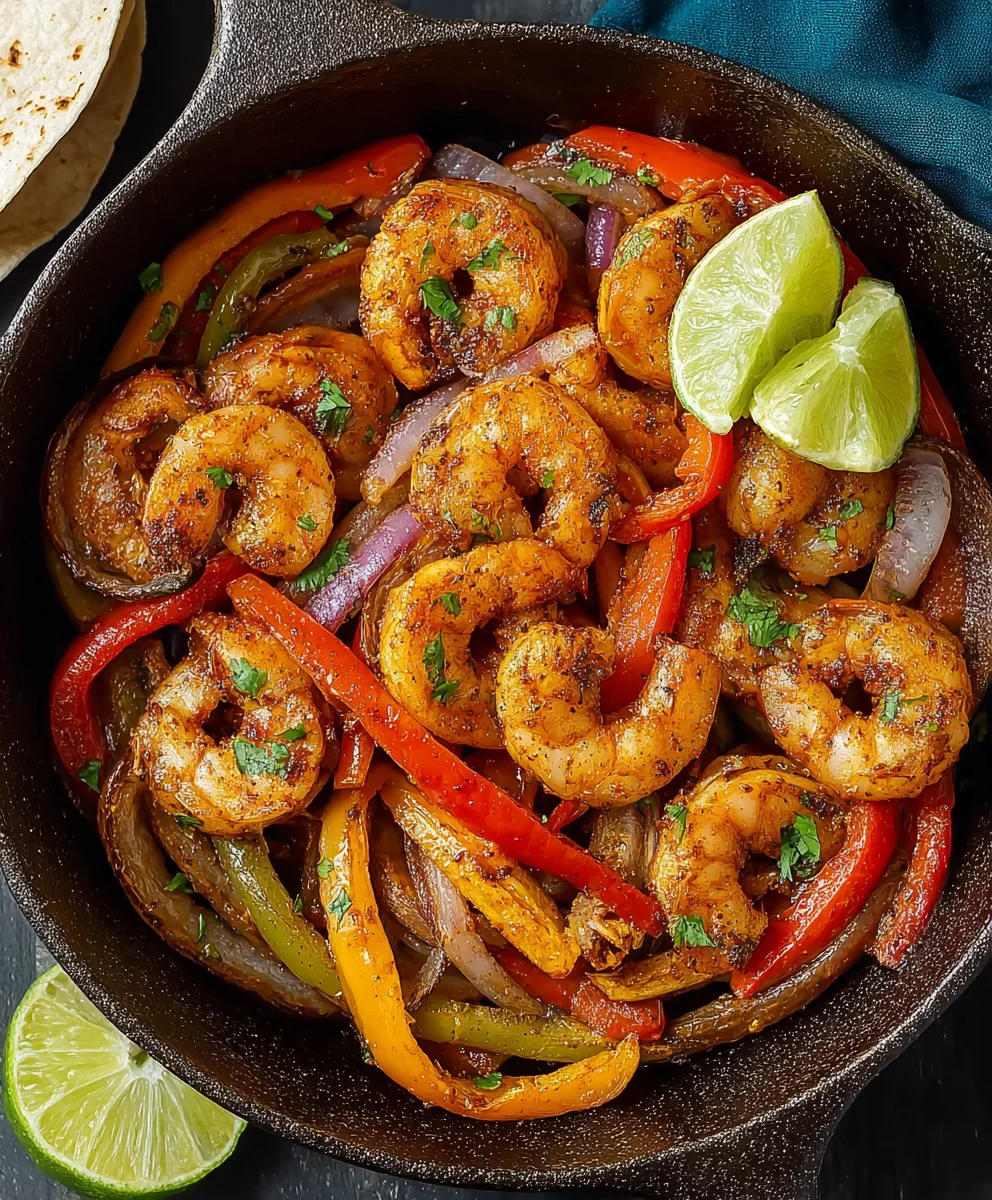 Quick Skillet Shrimp Fajitas- Easy & Delicious Dinner