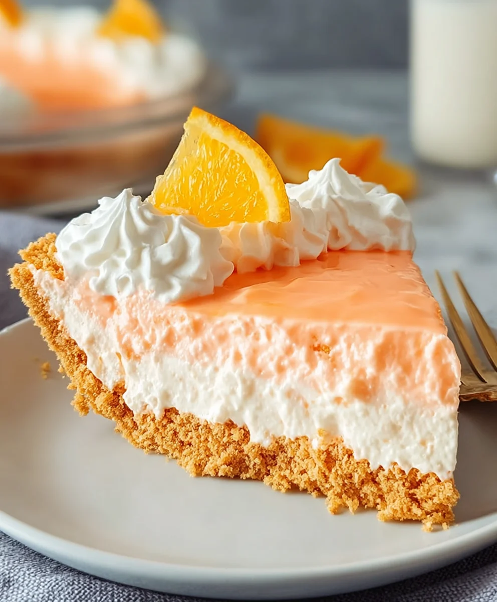 Jello Creamsicle Pie-Easy No-Bake Dessert Recipe