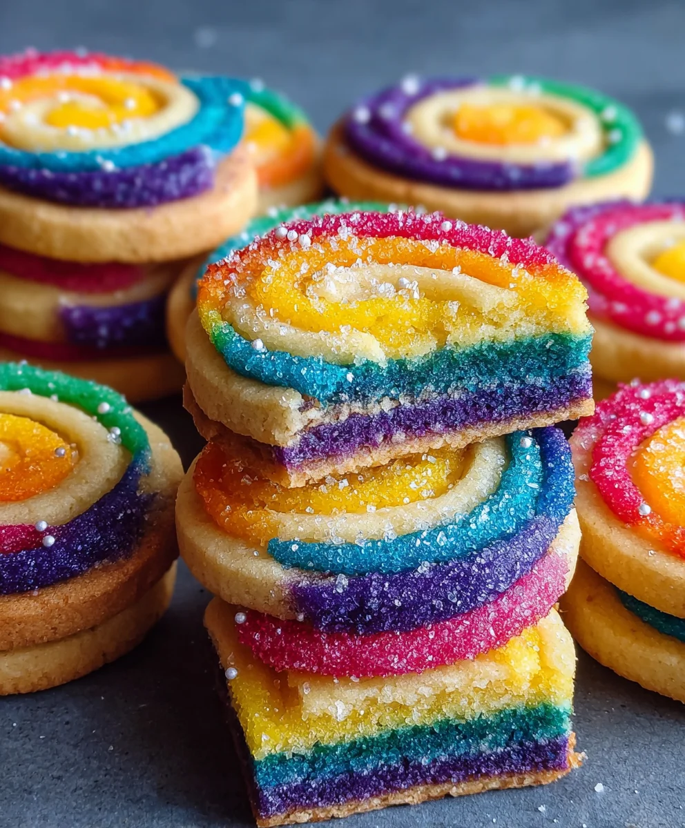 Piped Rainbow Shortbread Cookies- Easy & Delicious Recipe