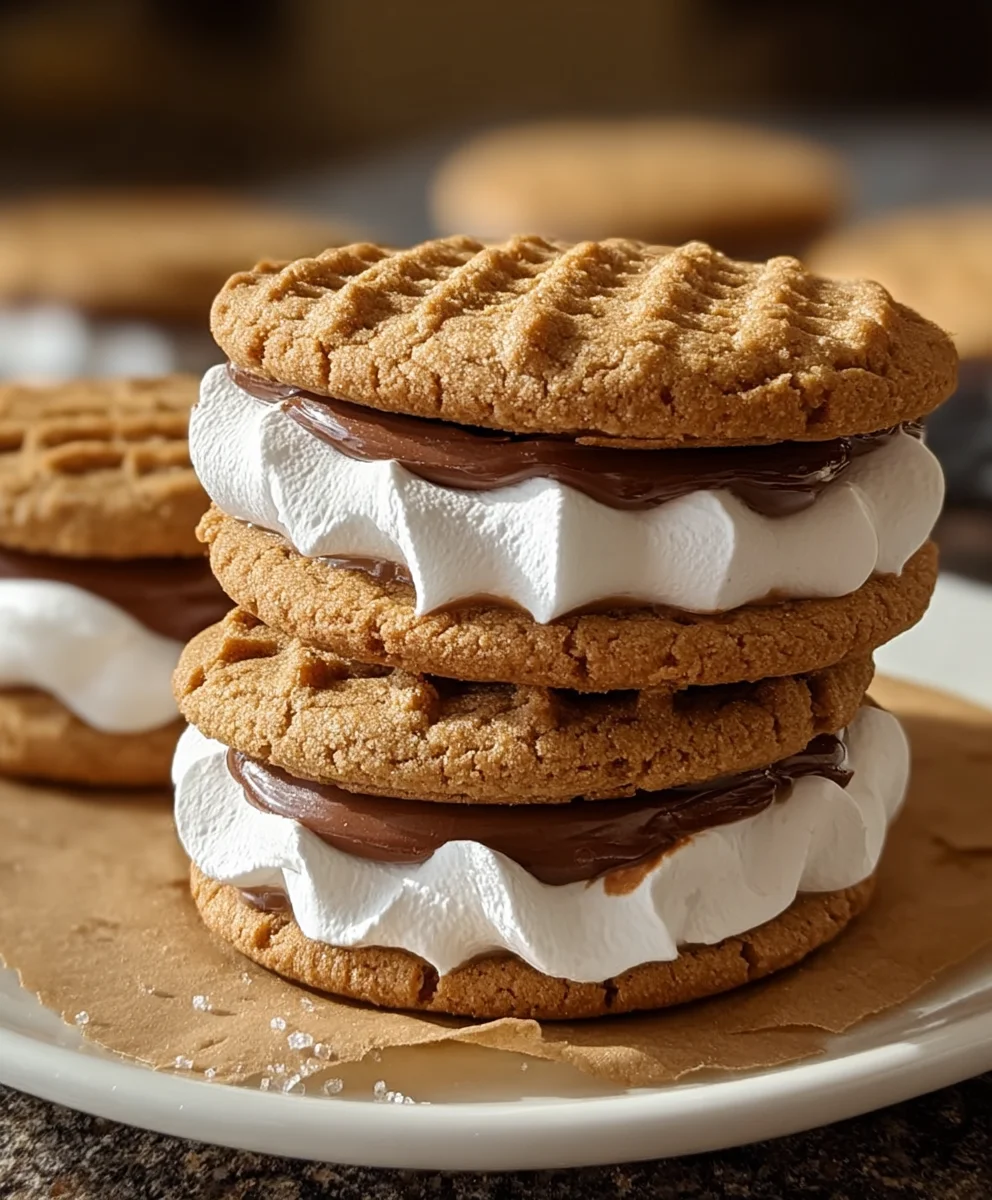 Peanut Butter S'mores Sandwich Cookies-Easy Recipe
