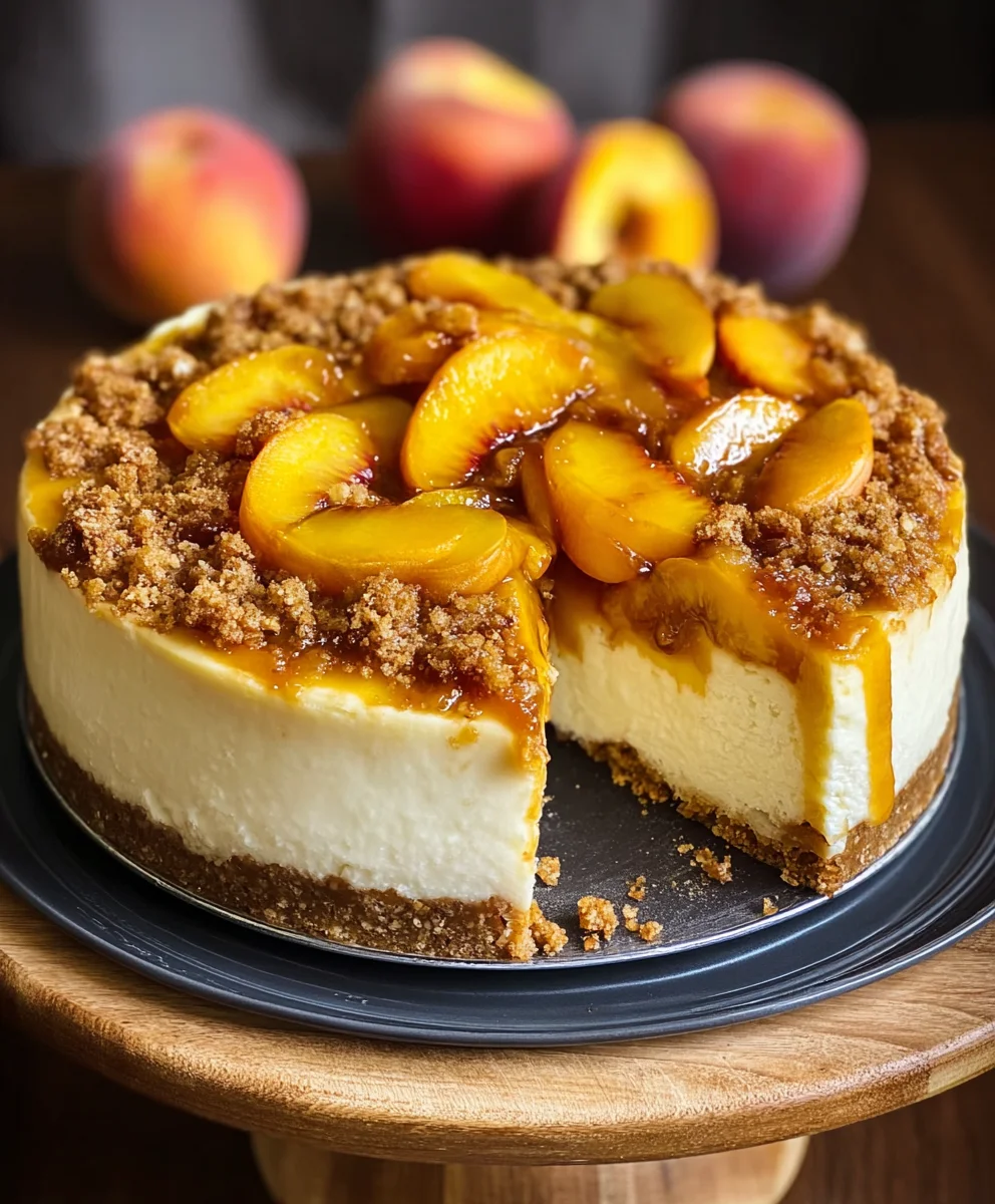 Peach Cobbler Cheesecake-Delicious Dessert Recipe