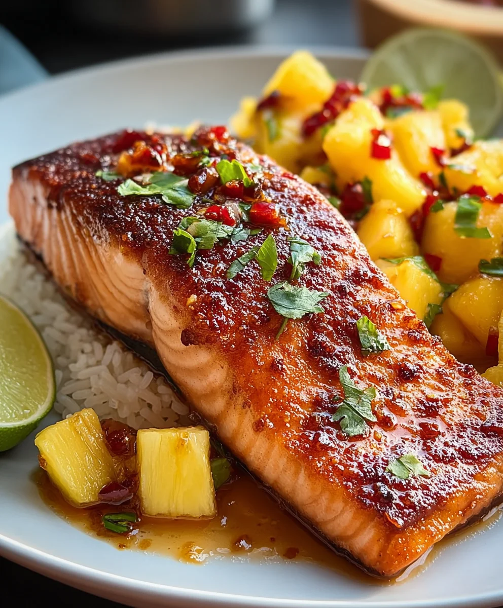 Pineapple Chipotle Salmon-Sweet Spicy Flavor
