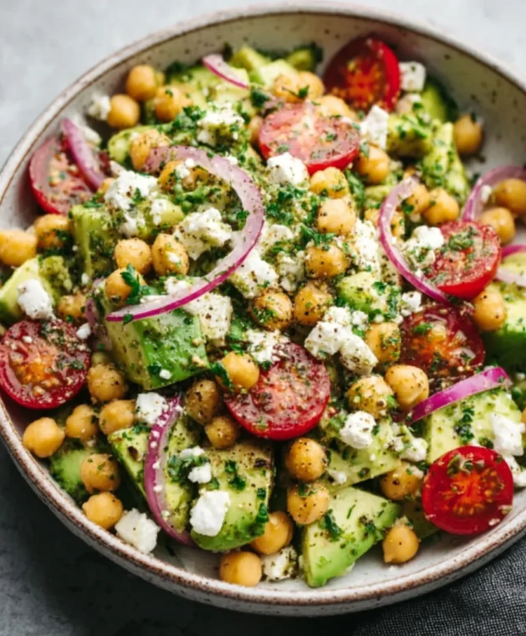 Chickpea Feta Avocado Salad – Easy & Fresh