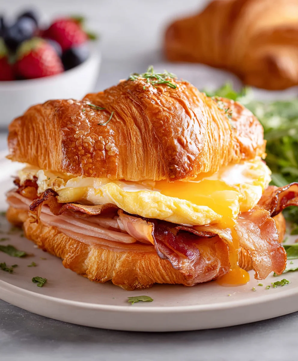 Easy Croissant Breakfast Sandwiches-Quick Delicious Meal