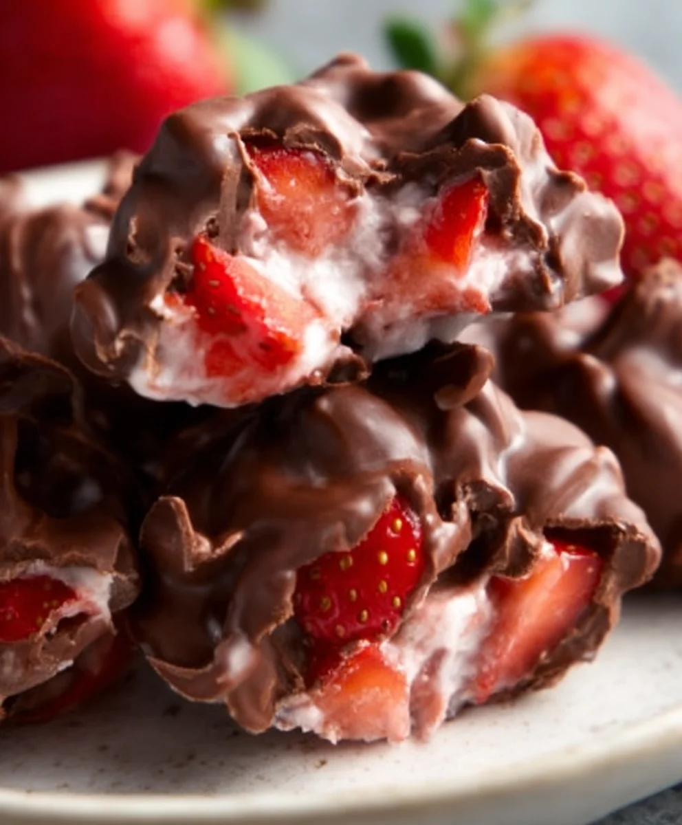 Chocolate Strawberry Yogurt Clusters - Easy Treat