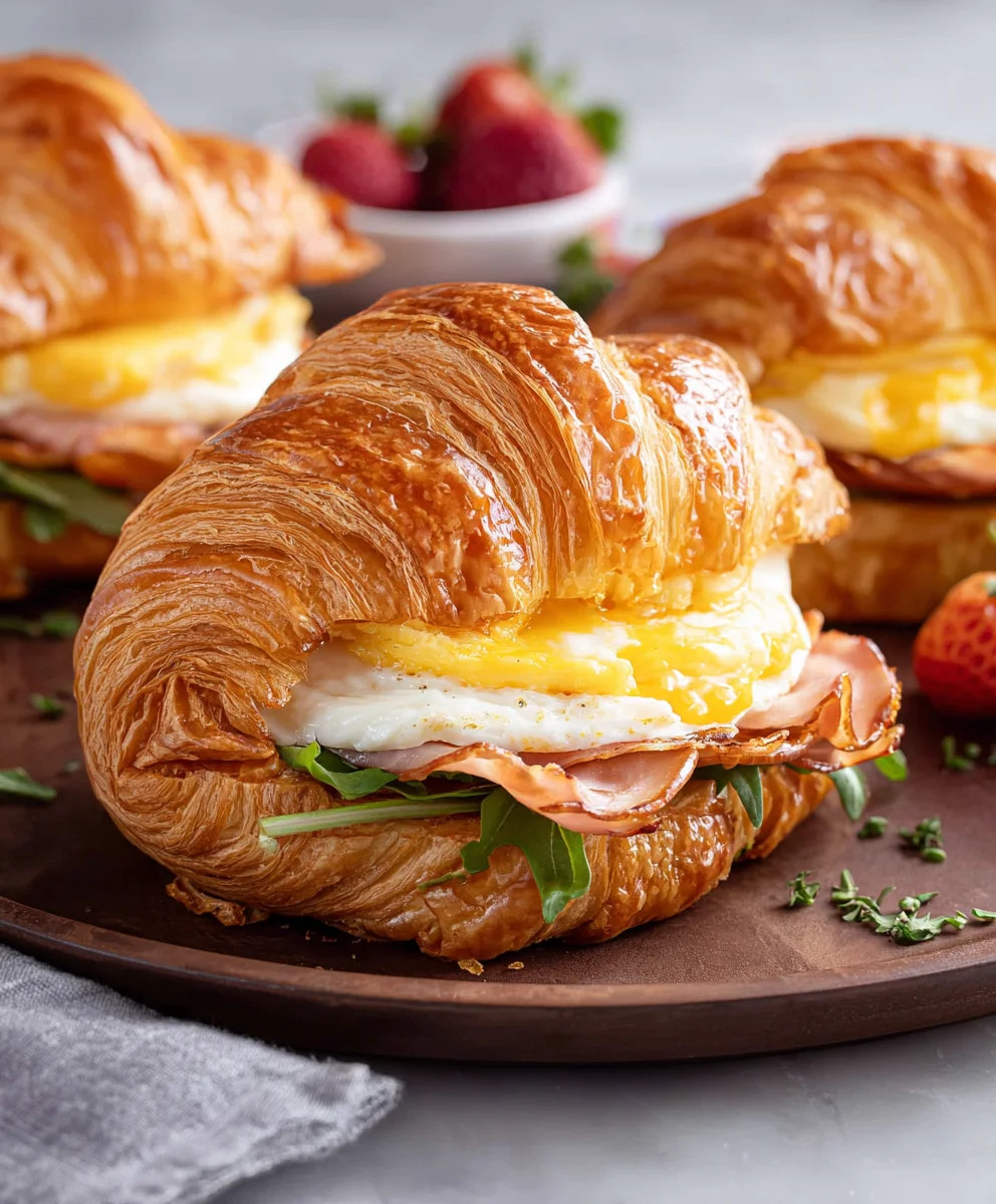 Easy Croissant Breakfast Sandwiches-Quick Delicious Meal